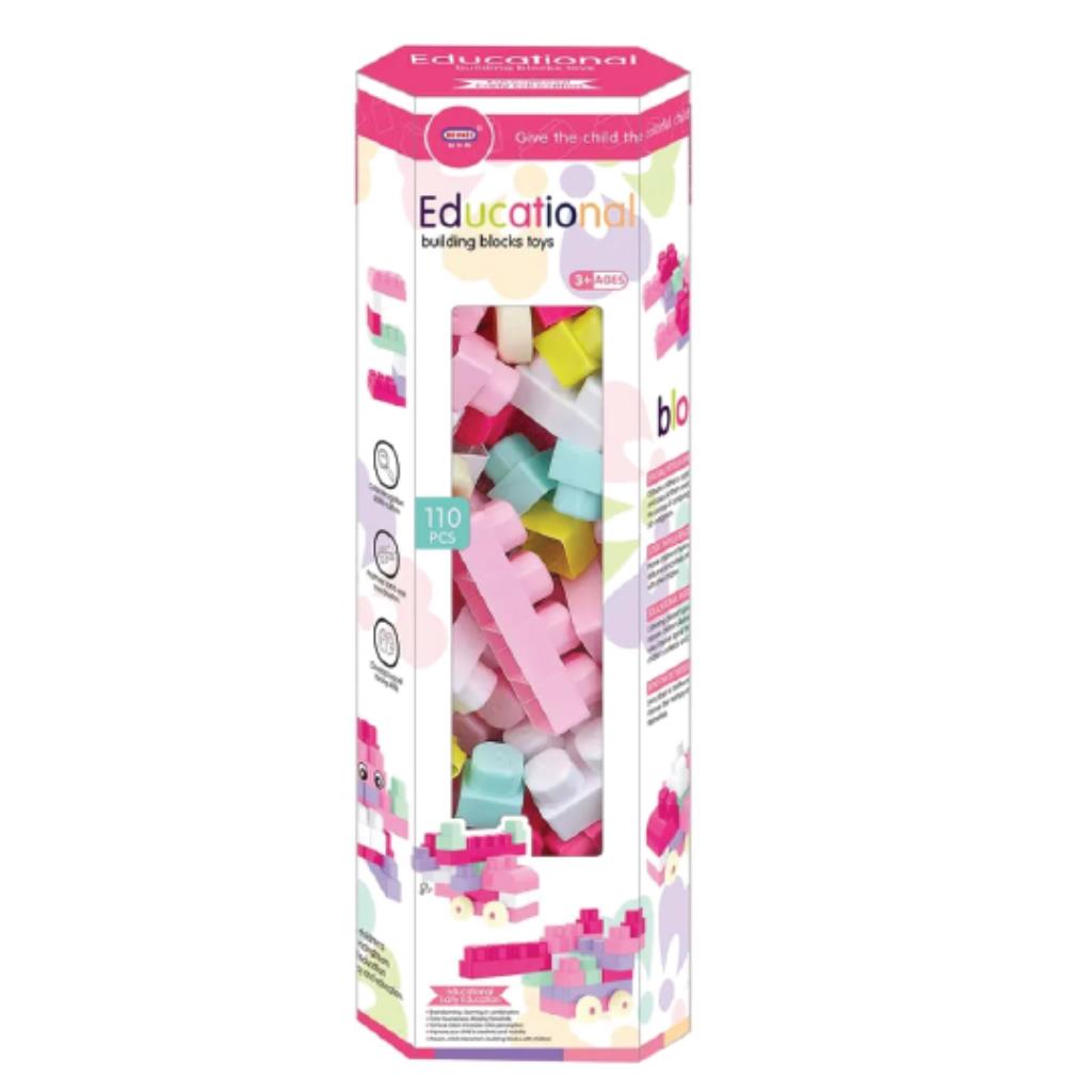 Educational Building Blocks – 110 pcs (Pastel Colors)